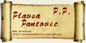 Plavša Pantović vizit kartica